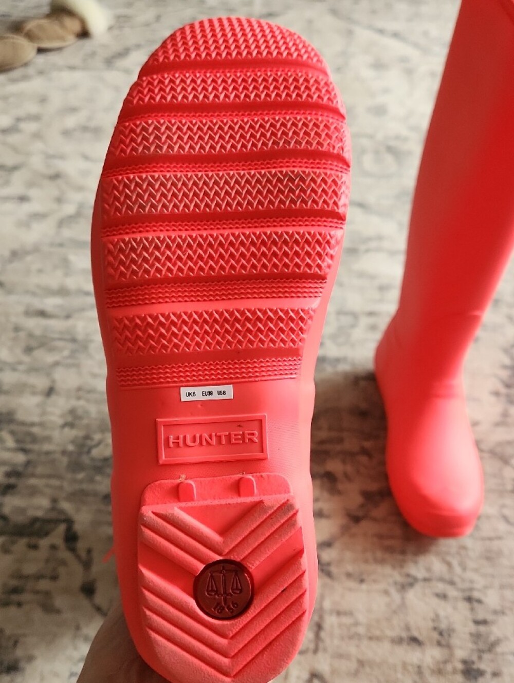 RARE Matte Hot Pink Hunter Rain Boots - Picture 3 of 5